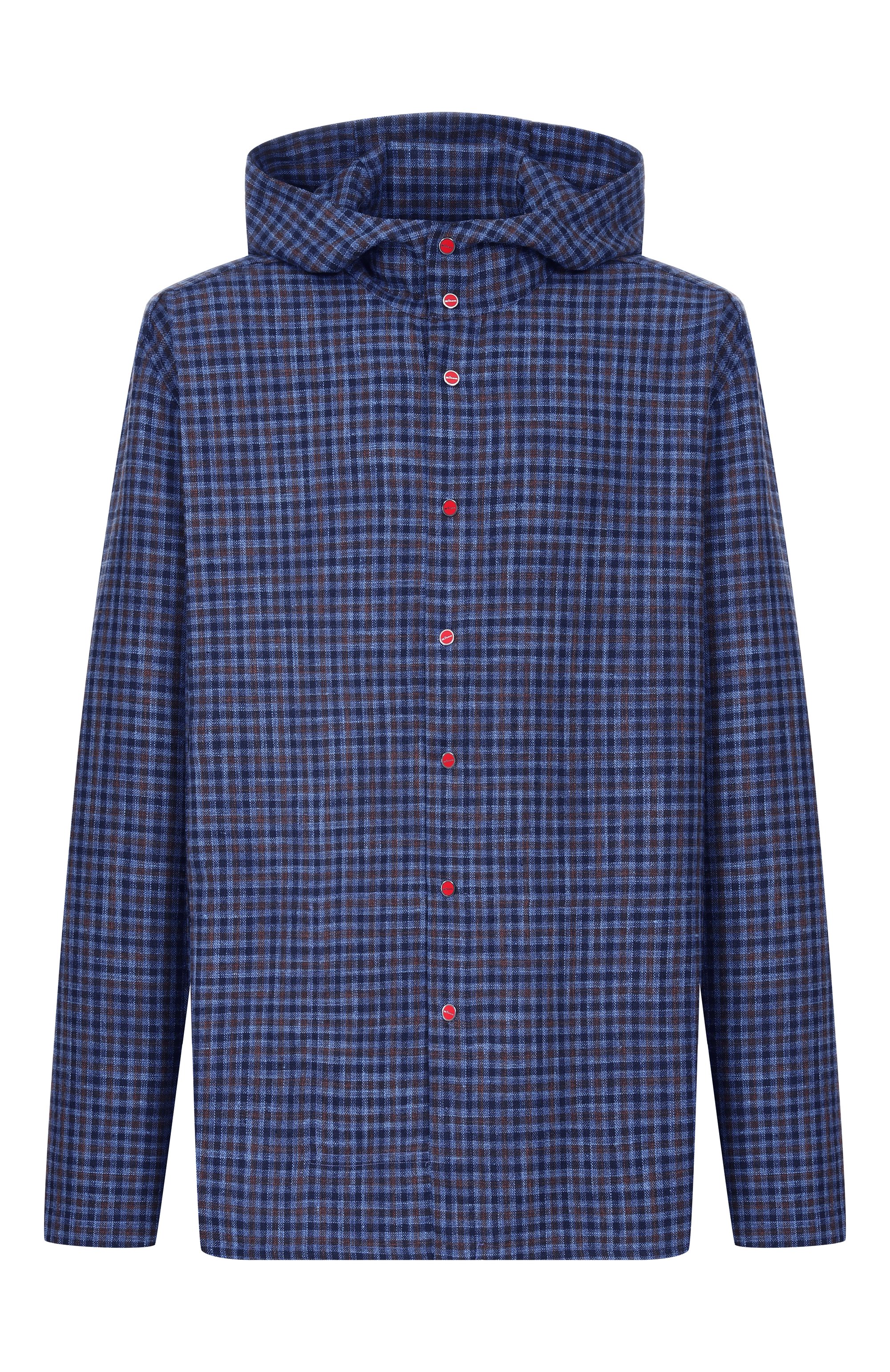 Рубашка из шерсти и шелка KITON синего цвета по цене 193500 руб., арт. UMCPETEK0628G, фото 1 Рубашка из шерсти и шелка KITON, арт. UMCPETEK0628G, фото 1