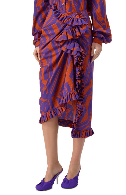 Хлопковая юбка Dries Van Noten 130813/3003 Разноцветный  130813/3003 Фото 3