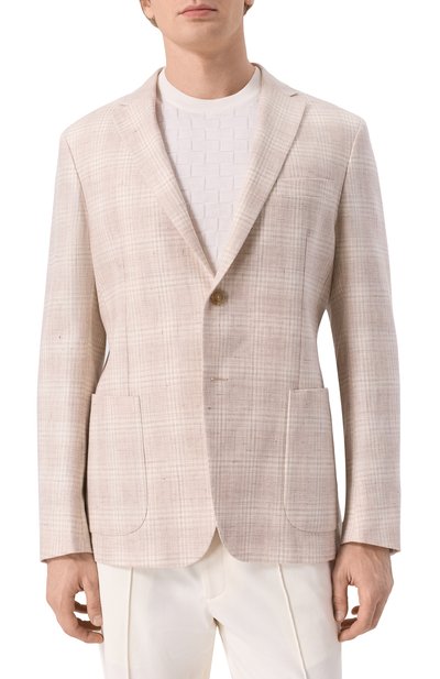 Пиджак изо льна и хлопка ZEGNA, арт. 1DNMG0/976704A9, фото 4