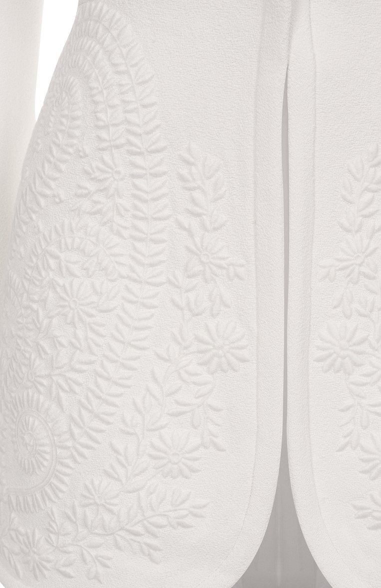 Женский жакет из вискозы GIAMBATTISTA VALLI белого цвета, арт. 25SSSVCA6020/91EMB | Фото 6 (Автоматизация ТО: Проставлено; Рукава: Длинные; Автоматизация состава: Проставлено; Материал внешний: Вискоза; Длина (для топов): Удлиненные; Женское Кросс-КТ: Жакет-одежда; Случай: Вечерний; 1-2-бортные: Однобортные; Стили: Классический)