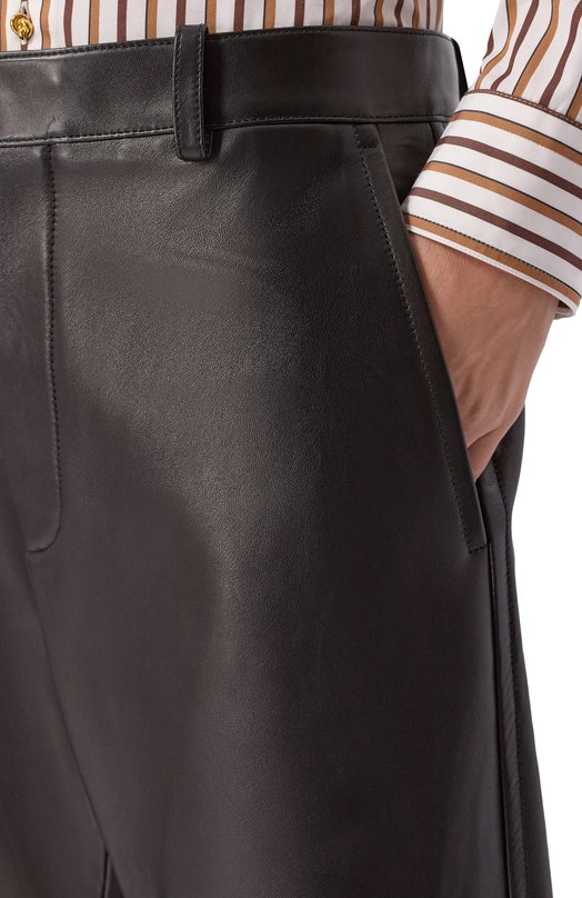 Кожаные брюки Bottega Veneta 797751 V3WT0 Чёрный  797751 V3WT0 Фото 5