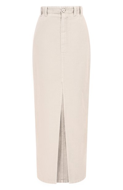 Женская юбка из хлопка и льна BRUNELLO CUCINELLI, арт. ML996G3822