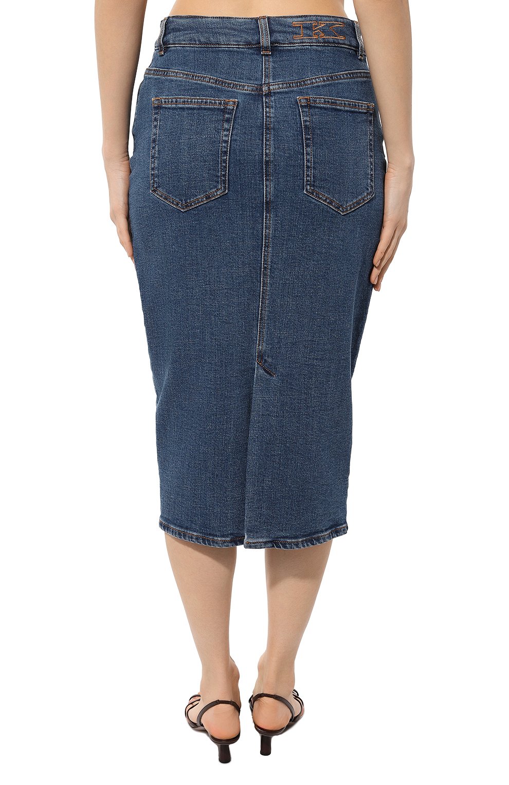 Джинсовая юбка KITON темно-синего цвета по цене 93300 руб., арт. DJ57201K0900D, фото 4 Джинсовая юбка KITON, арт. DJ57201K0900D, фото 4