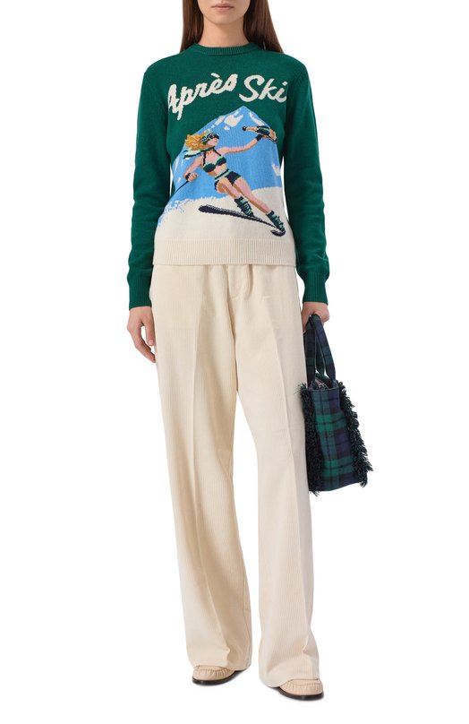 Пуловер из шерсти и вискозы MC2 Saint Barth QUE0018-03917I/NEW QUEEN C Зелёный  QUE0018-03917I/NEW QUEEN C Фото 2