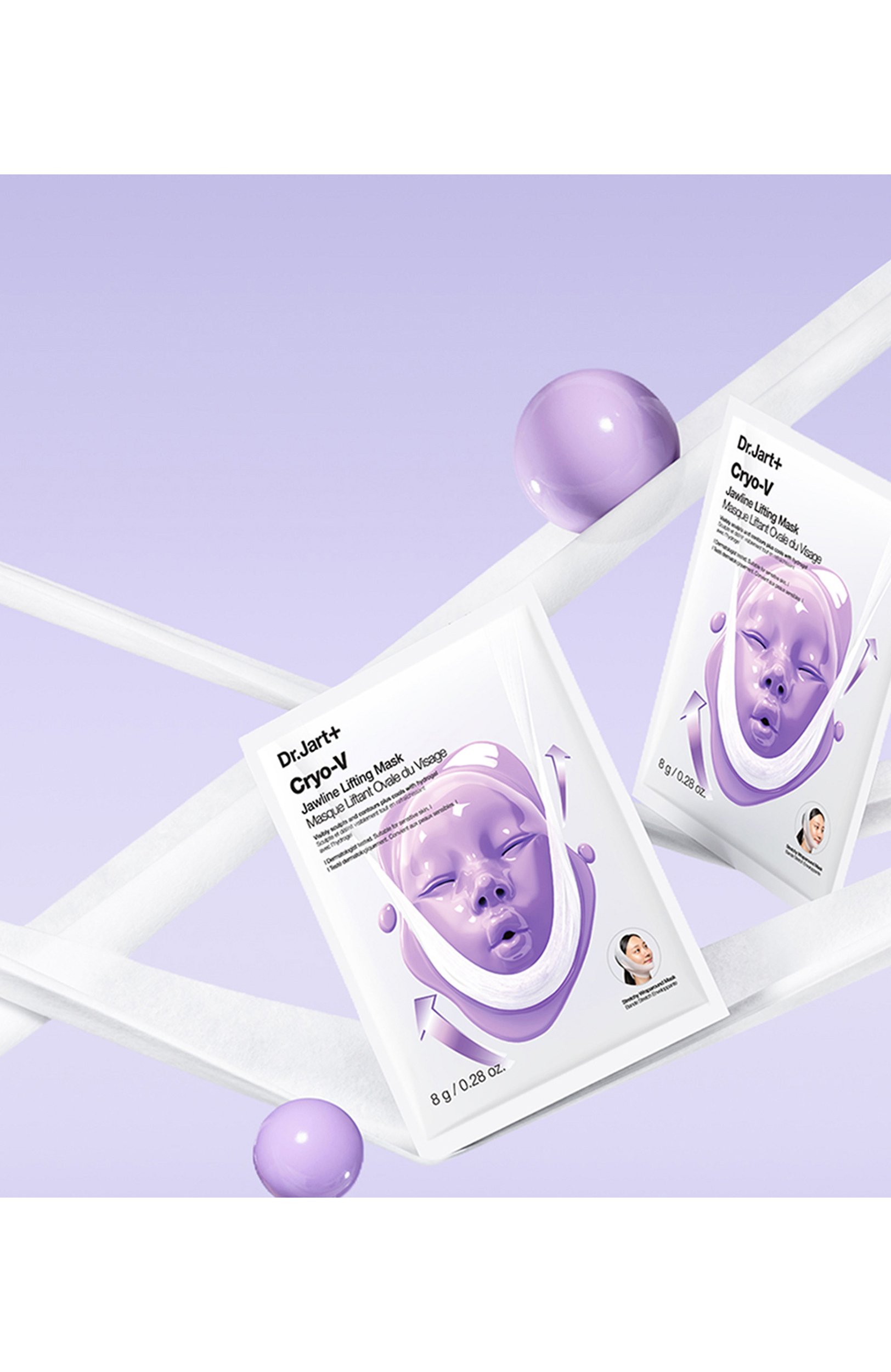 Скульптурирующая маска для овала лица cryo-v jawline lifting mask DR.JART+ бесцветного цвета по цене 880 руб., арт. 1210001223943, фото 5 Скульптурирующая маска для овала лица cryo-v jawline lifting mask DR.JART+, арт. 1210001223943, фото 5
