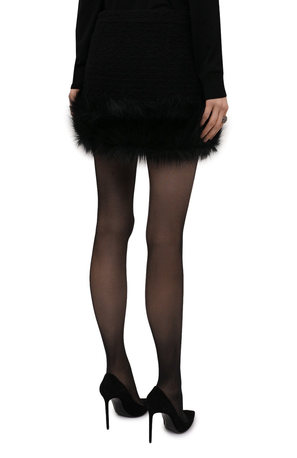 Юбка SAINT LAURENT черного цвета по цене 115500 руб., арт. 679188/Y7D30, фото 4 Юбка SAINT LAURENT, арт. 679188/Y7D30, фото 4