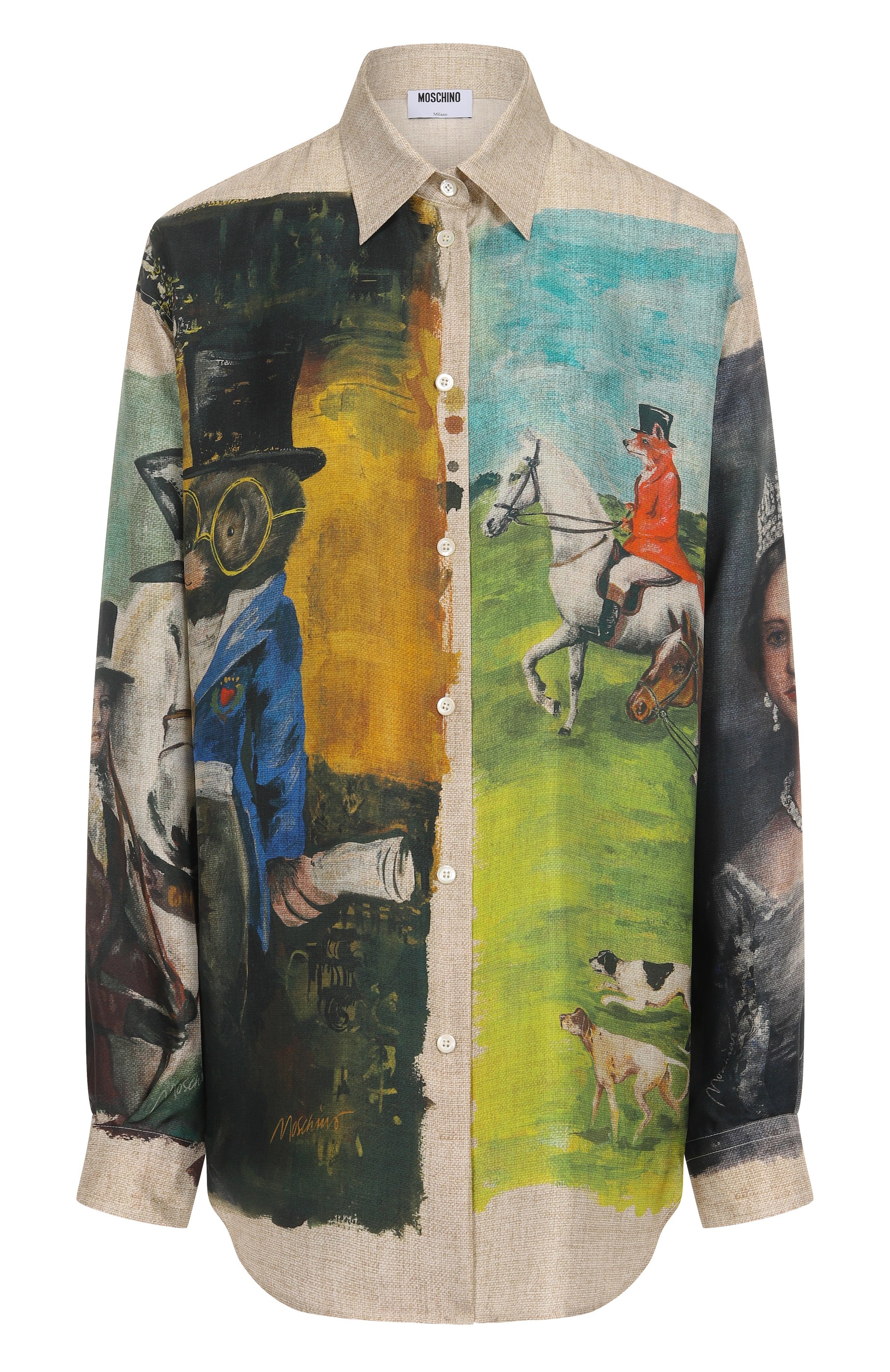 Шелковая блузка MOSCHINO разноцветного цвета по цене 151000 руб., арт. A0242/5556, фото 1 Шелковая блузка MOSCHINO, арт. A0242/5556, фото 1