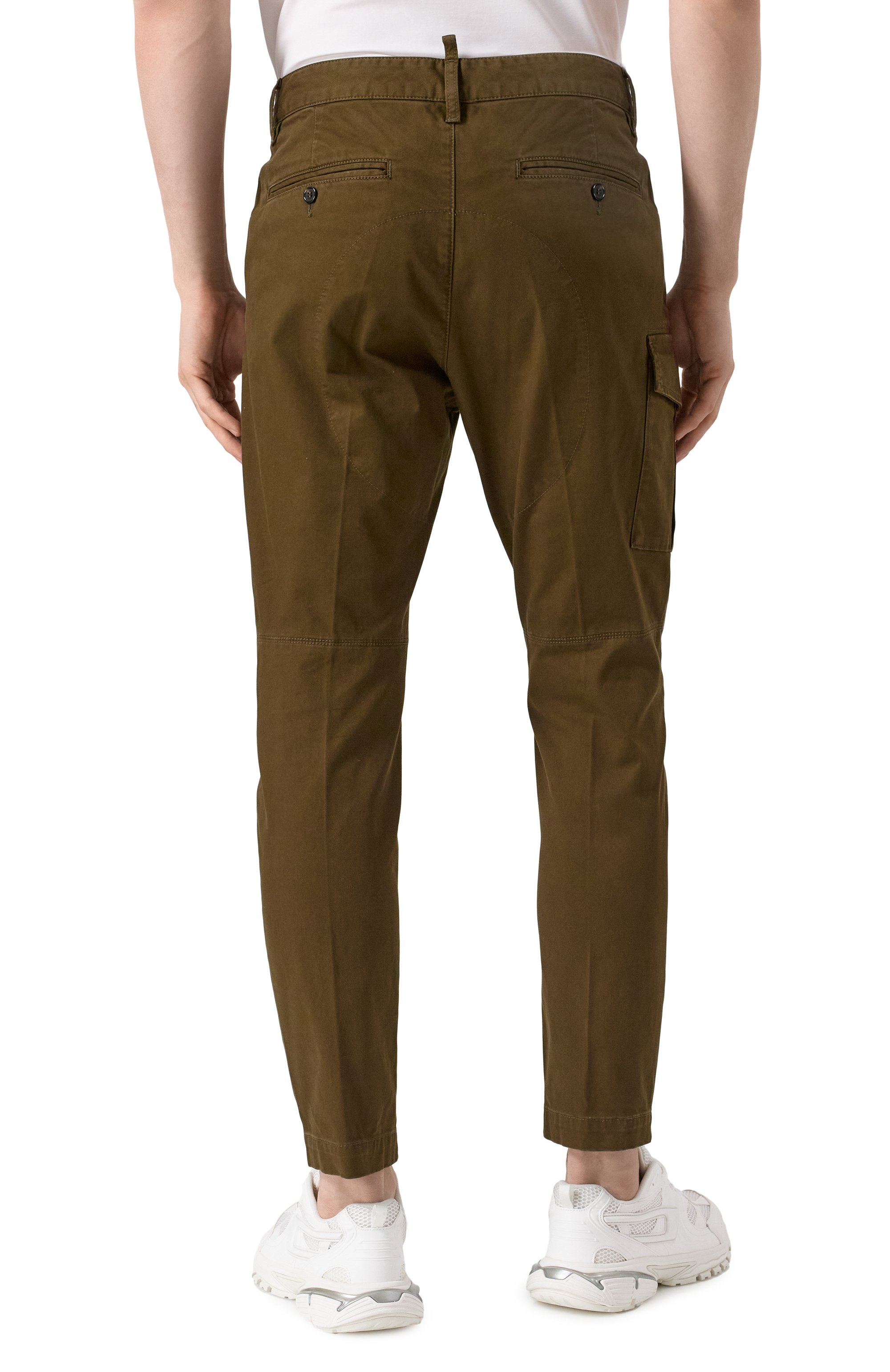 Хлопковые брюки-карго DSQUARED2 хаки цвета по цене 67500 руб., арт. S74KB0818/S39021, фото 4 Хлопковые брюки-карго DSQUARED2, арт. S74KB0818/S39021, фото 4