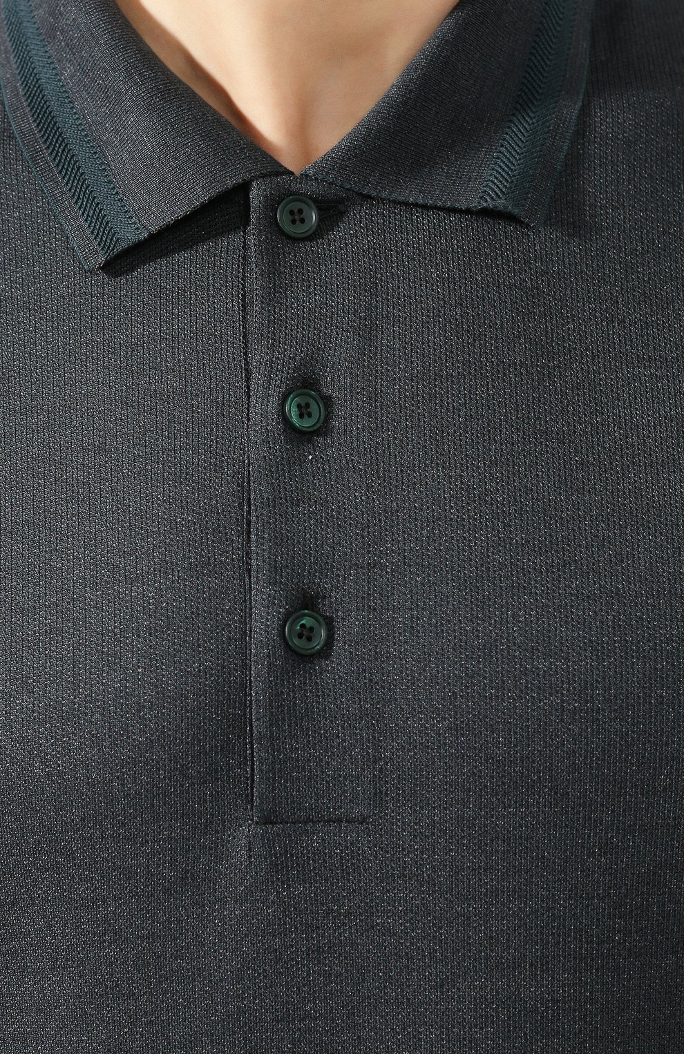 Поло из смеси хлопка и шелка ZEGNA, арт. UU541/746, фото 5