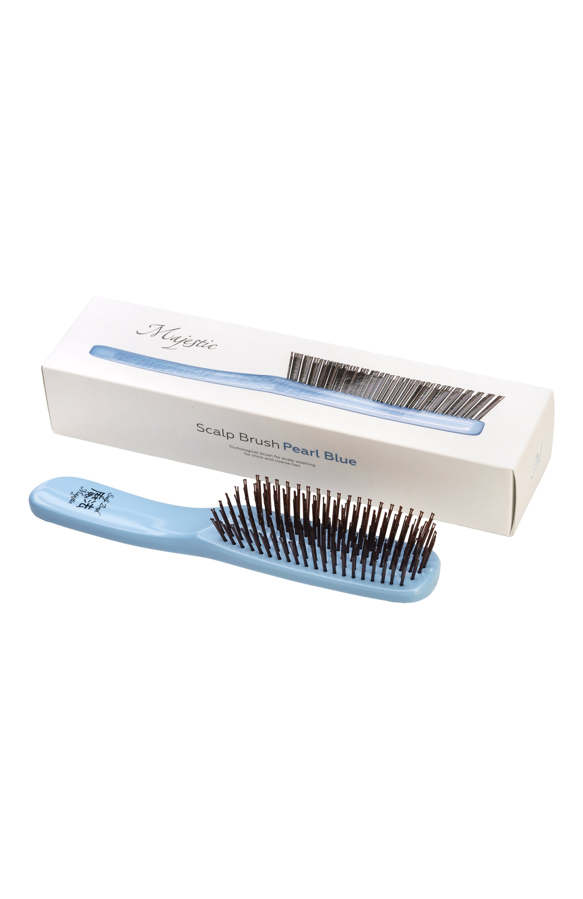 Расческа scalp brush 568 зубцов, оттенок голубой жемчуг MAJESTIC, арт. 4564631504963, фото 1