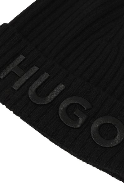 Шерстяная шапка HUGO черного цвета по цене 9495 руб., арт. 50527804, фото 3 Шерстяная шапка HUGO, арт. 50527804, фото 3