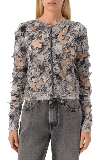 Хлопковый кардиган m-sibylla DIESEL серого цвета по цене 73900 руб., арт. A21465/0LKDQ, фото 3 Хлопковый кардиган m-sibylla DIESEL, арт. A21465/0LKDQ, фото 3