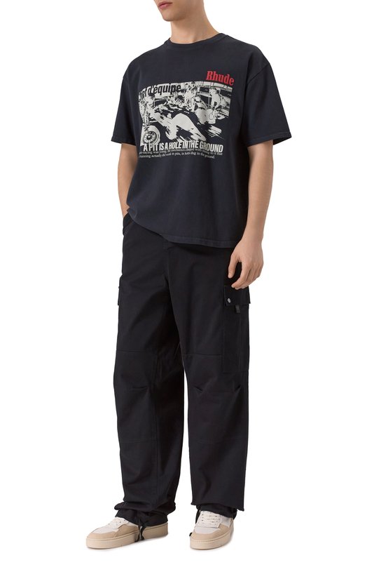 Хлопковая футболка Rhude RHSS25TT14012 Чёрный  RHSS25TT14012 Фото 2