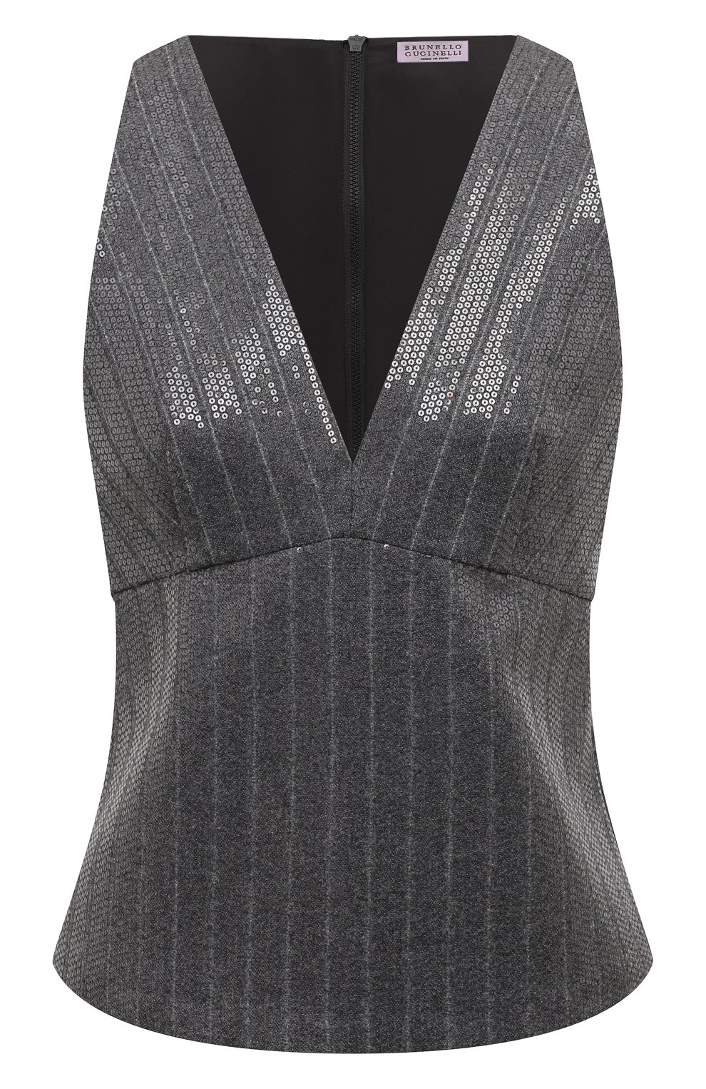 Топ с отделкой пайетками BRUNELLO CUCINELLI, арт. ME208HS702, фото 1