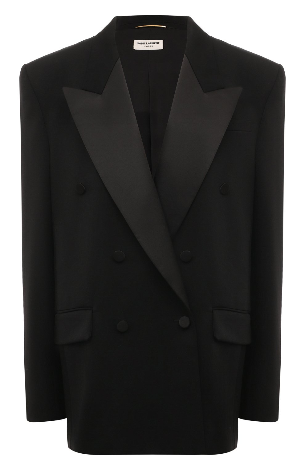 Шерстяной жакет SAINT LAURENT черного цвета по цене 439000 руб., арт. 760580/Y7E63, фото 1 Шерстяной жакет SAINT LAURENT, арт. 760580/Y7E63, фото 1