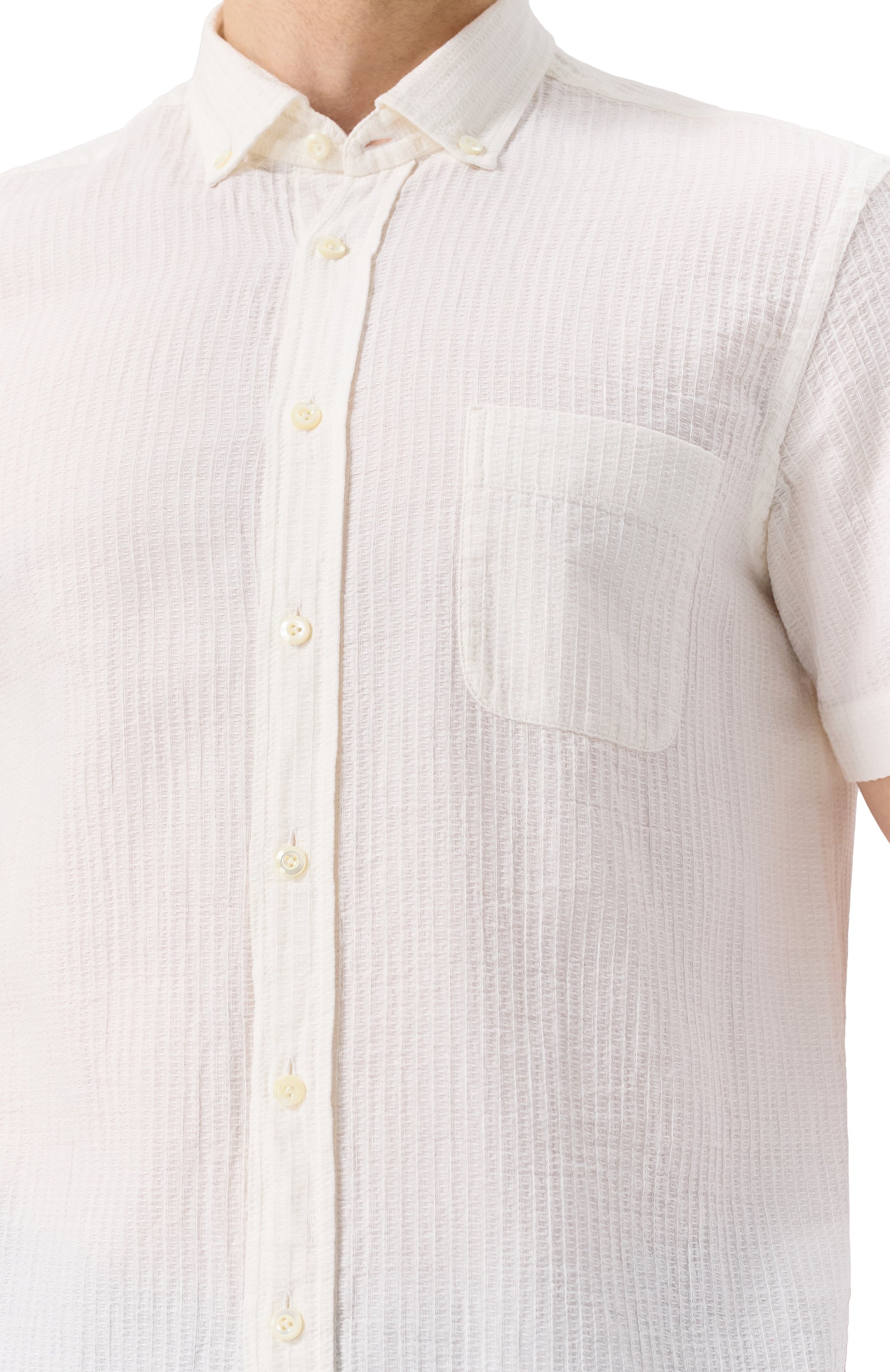 Рубашка изо льна и хлопка VAN LAACK кремового цвета по цене 23800 руб., арт. VL-R0Y-S-TFWK/150075, фото 5 Рубашка изо льна и хлопка VAN LAACK, арт. VL-R0Y-S-TFWK/150075, фото 5