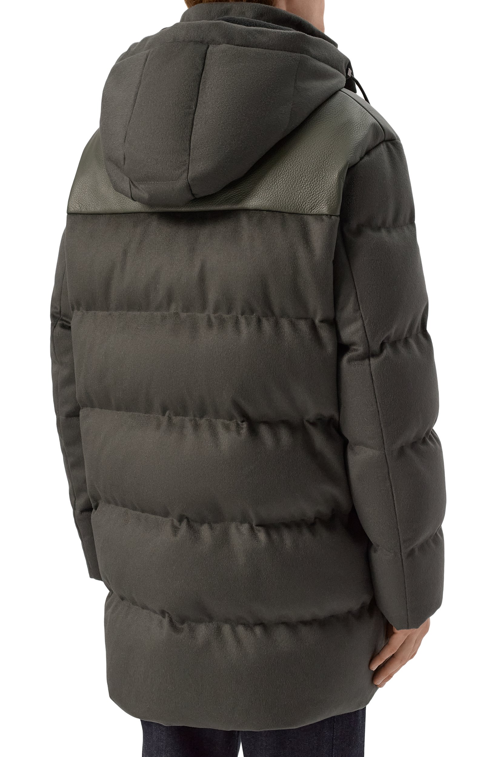 Пуховик с отделкой из норки и кожи оленя MVST, арт. M26.1MM.0M16.1/F184 CASHMERE+CERV0, фото 4