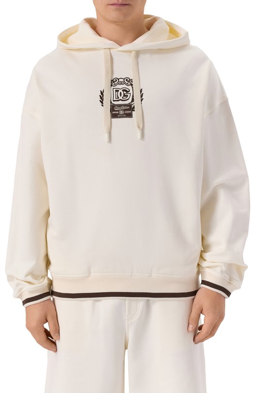 Хлопковое худи Dolce & Gabbana G9B0UZ/HU7DU Белый  G9B0UZ/HU7DU Фото 3