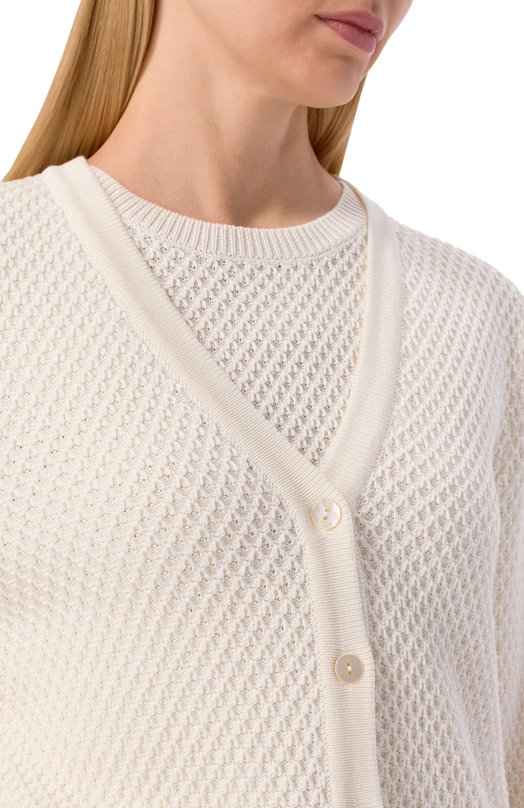 Кардиган из шелка и хлопка MVST M26.2PW.K215/Y203 Кремовый  M26.2PW.K215/Y203 Фото 5