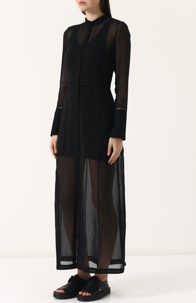 Полупрозрачное платье-рубашка из смеси хлопка и шелка ISABEL BENENATO, арт. WW15S18, фото 3