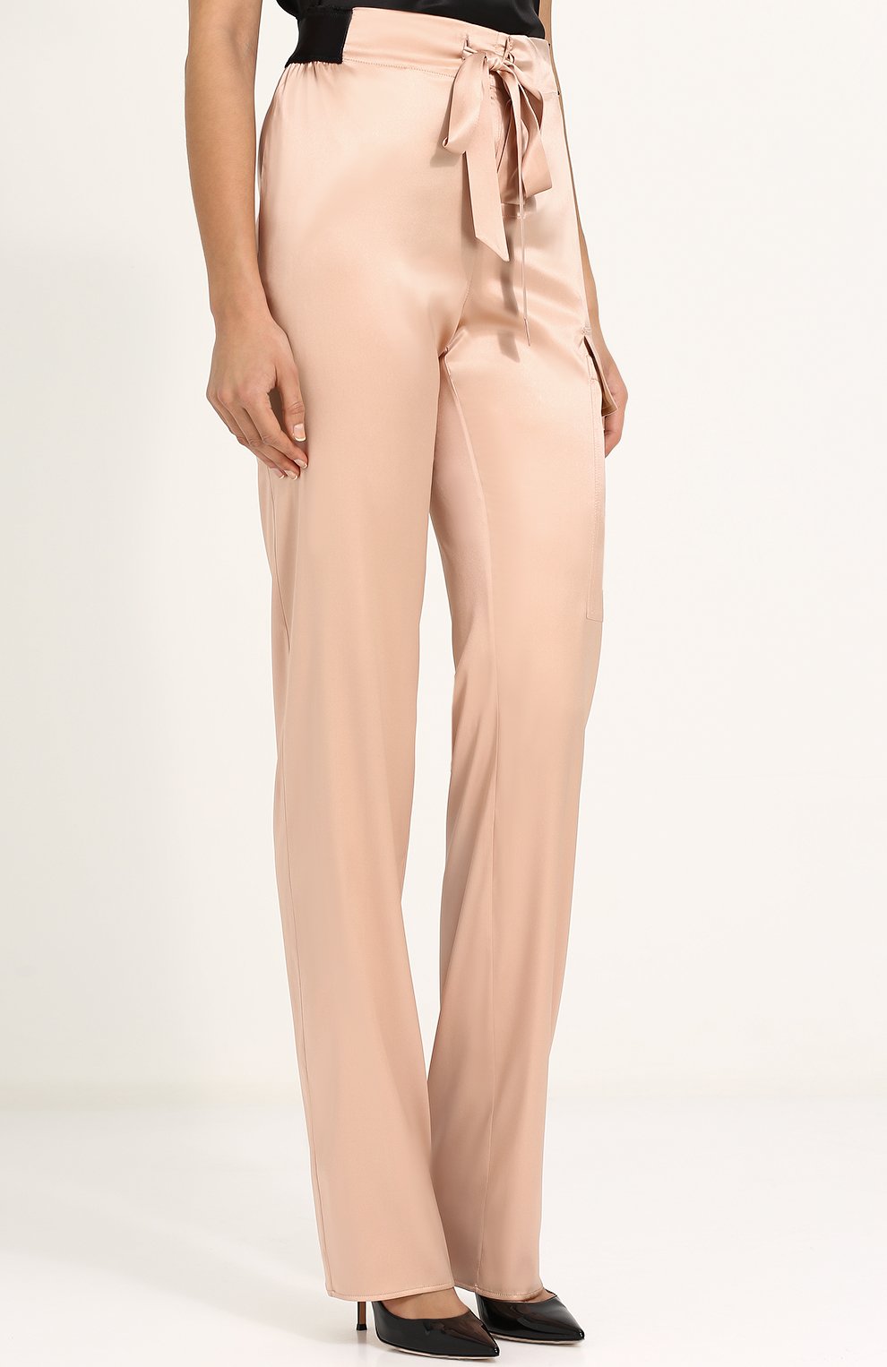 Однотонные шелковые брюки с эластичным поясом TOM FORD, ар т. PAW123-FAX334, фото 3