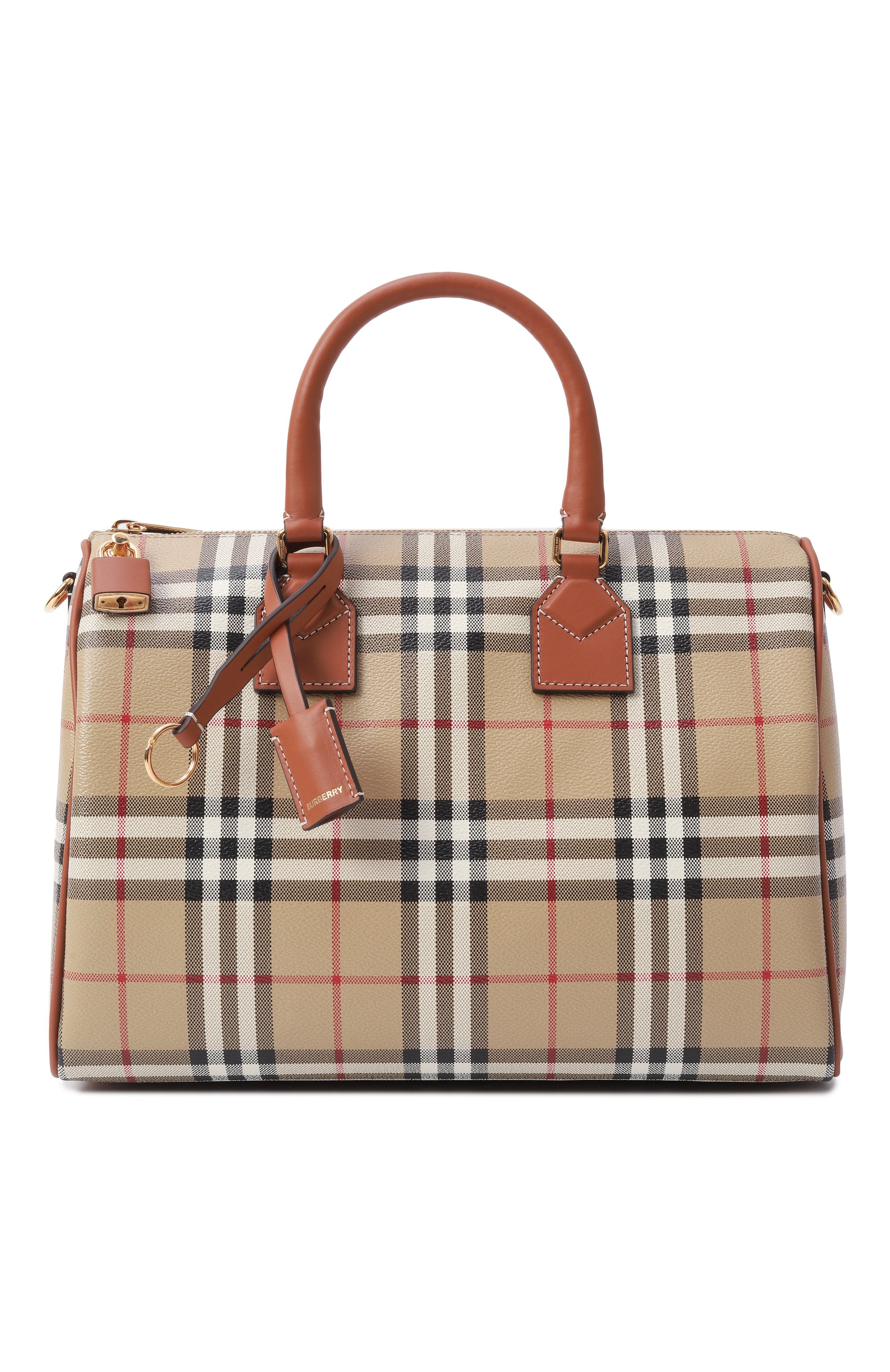 Женская бежевая сумка bowling medium BURBERRY купить в интернет