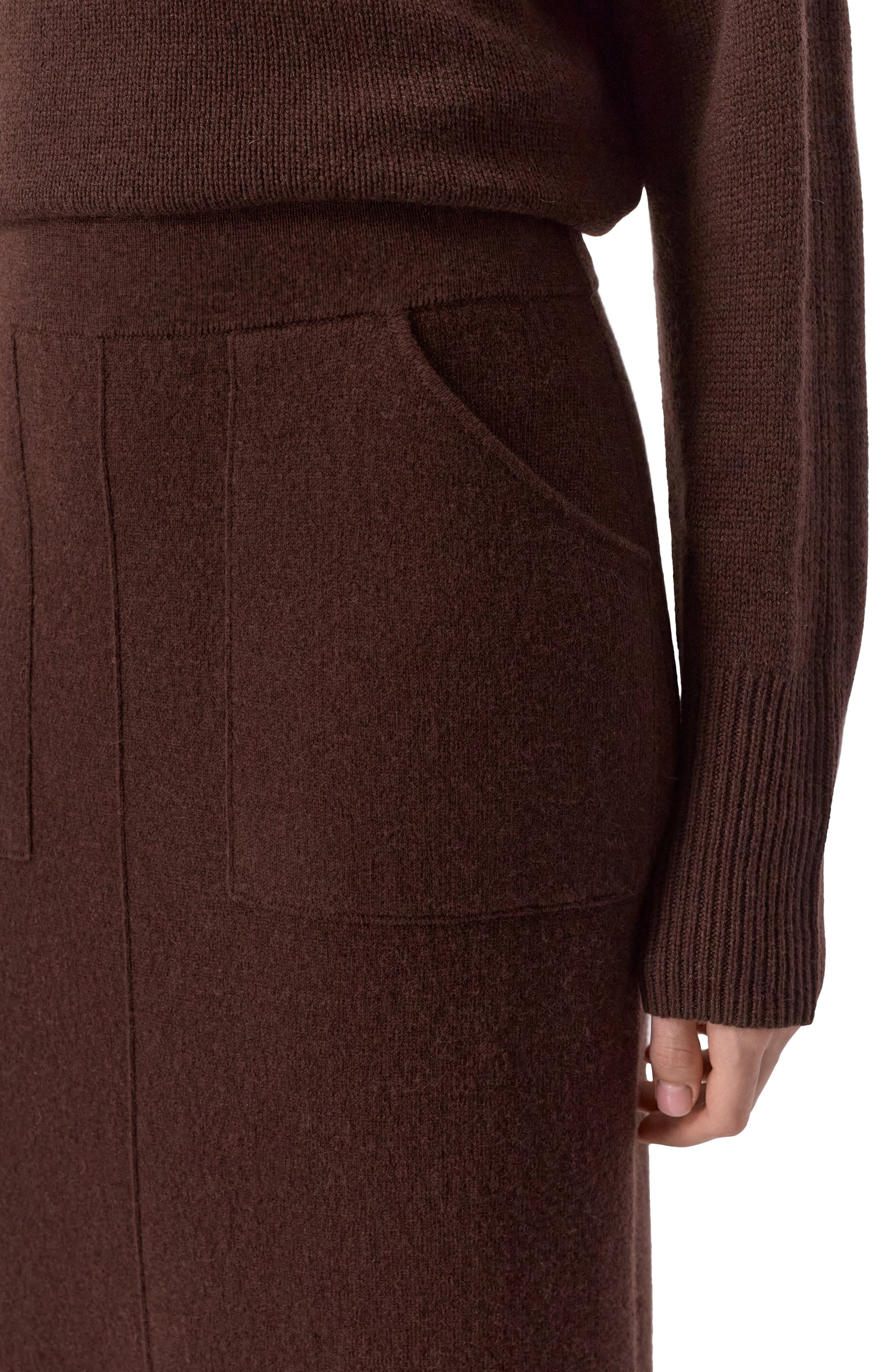 Юбка из шерсти и кашемира ALLUDE коричневого цвета по цене 65950 руб., арт. 255/17617, фото 5 Юбка из шерсти и кашемира ALLUDE, арт. 255/17617, фото 5