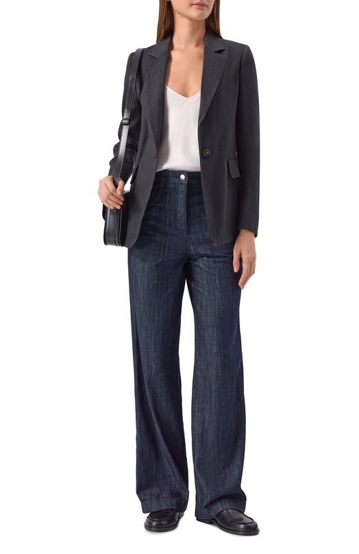 Жакет изо льна и вискозы Lorena Antoniazzi P2640GA08A/3347 Чёрный  P2640GA08A/3347 Фото 2