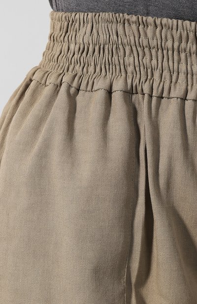 Шорты из смеси льна и хлопка BRUNELLO CUCINELLI хаки цвета по цене 69350 руб., арт. MF591P7213, фото 5 Шорты из смеси льна и хлопка BRUNELLO CUCINELLI, арт. MF591P7213, фото 5
