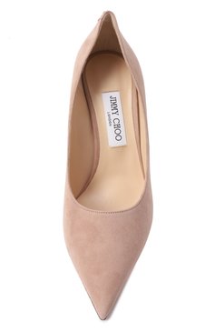 Женские замшевые туфли love 85 JIMMY CHOO светло-розового цвета, арт. L0VE 85/BWJ | Фото 6 (Материал сплава: Проставлено; Материал внешний: Натуральная кожа, Замша; Драгоценные камни: Проставлено; Подошва: Плоская; Материал внутренний: Натуральная кожа; Каблук высота: Высокий; Каблук тип: Шпилька)
