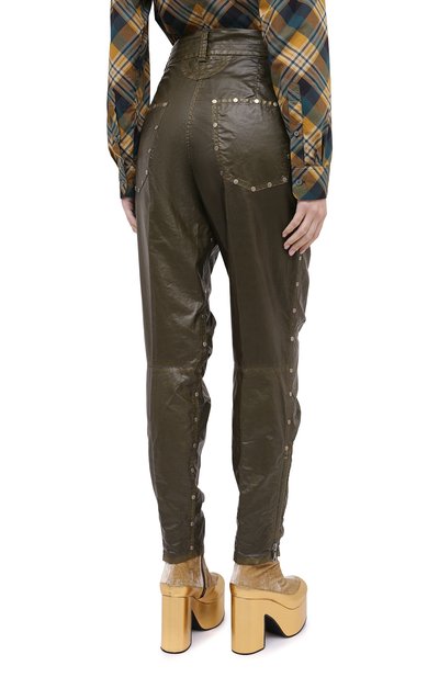 Брюки DRIES VAN NOTEN хаки цвета по цене 79200 руб., арт. 202-30978-1176, фото 4 Брюки DRIES VAN NOTEN, арт. 202-30978-1176, фото 4