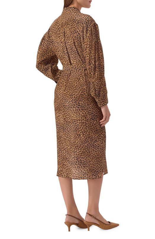 Шелковое платье Weekend Max Mara WKDD0LMEN Леопардовый  WKDD0LMEN Фото 3