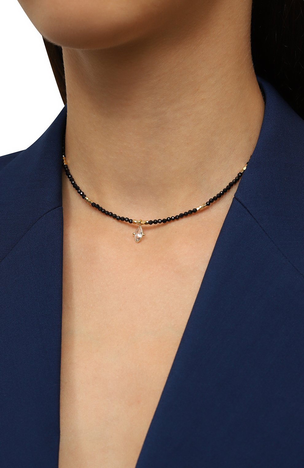 Колье HANKA_IN черного цвета по цене 17450 руб., арт. GIGI-CH-SPN-CZ-1M, фото 2 Колье HANKA_IN, арт. GIGI-CH-SPN-CZ-1M, фото 2