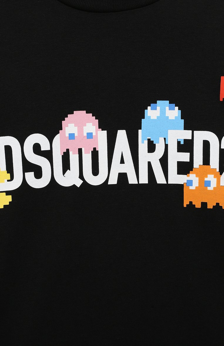 Детская хлопковая футболка DSQUARED2 черного цвета, арт. DQ2166/D00MV | Фото 3 (Материал внешний: Хлопок; Рукава: Короткие; Мальчики Кросс-КТ: Футболка-одежда)