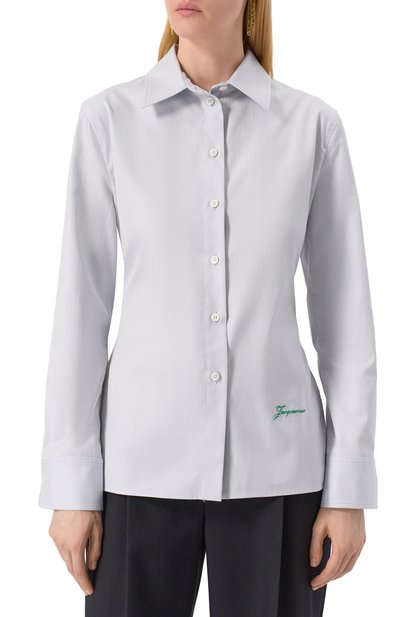 Хлопковая рубашка JACQUEMUS, арт. 25E243SH064, фото 3