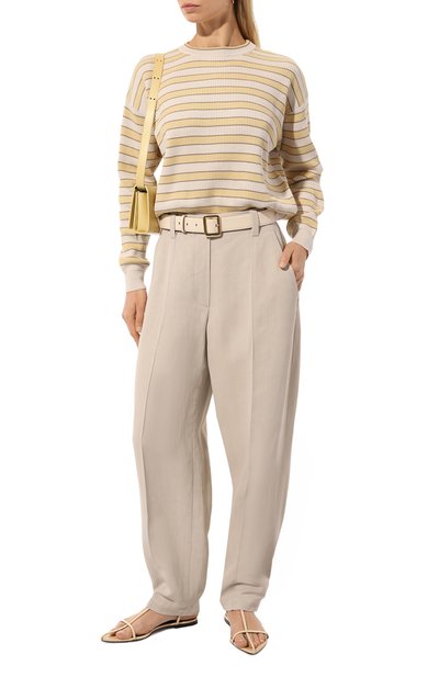 Женские брюки из вискозы и льна BRUNELLO CUCINELLI, арт. MH579B1297