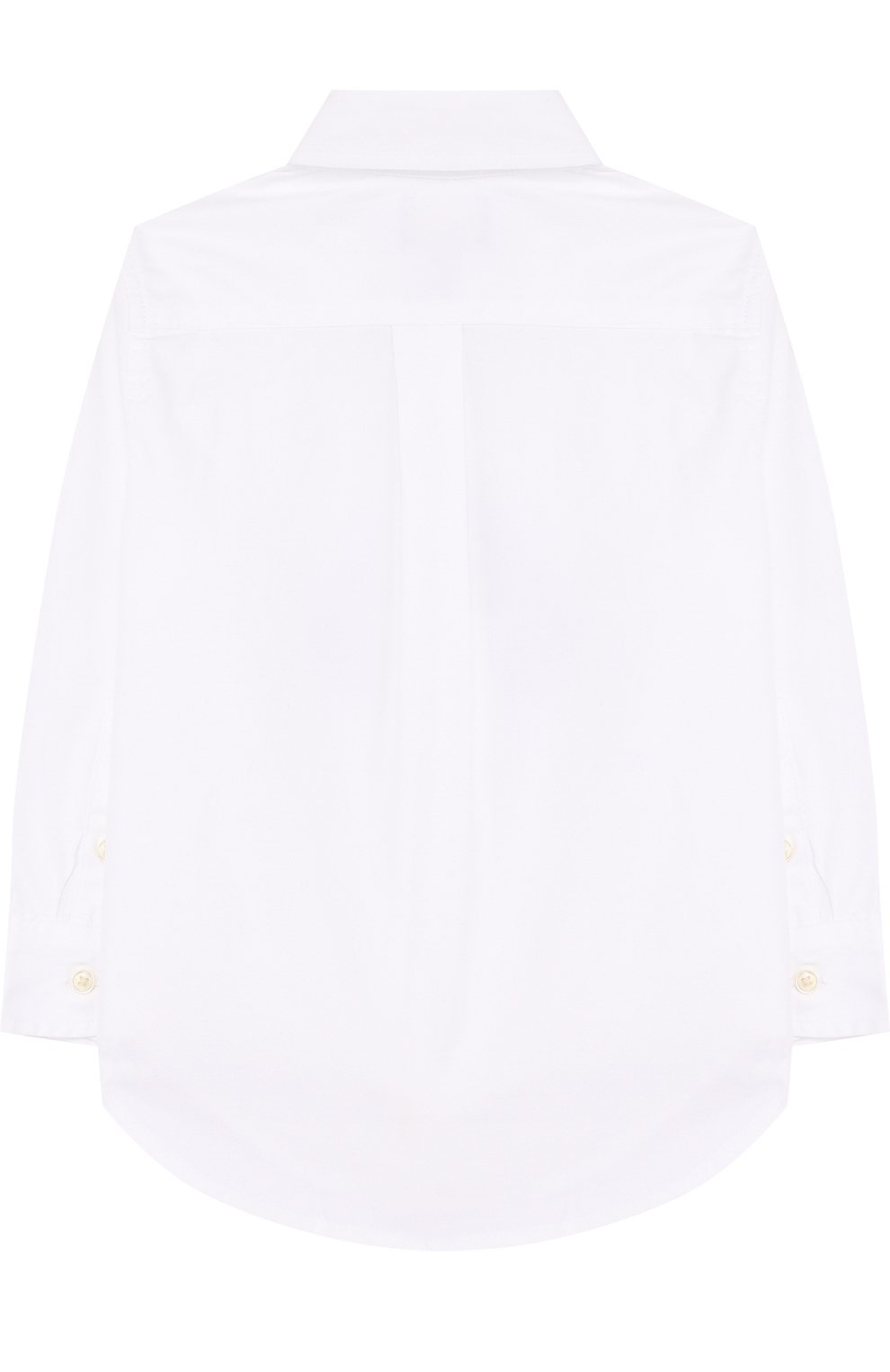 Хлопковая рубашка в полоску с воротником button down RALPH LAUREN белого цвета по цене 8195 руб., арт. 321600259, фото 2 Хлопковая рубашка в полоску с воротником button down RALPH LAUREN, арт. 321600259, фото 2