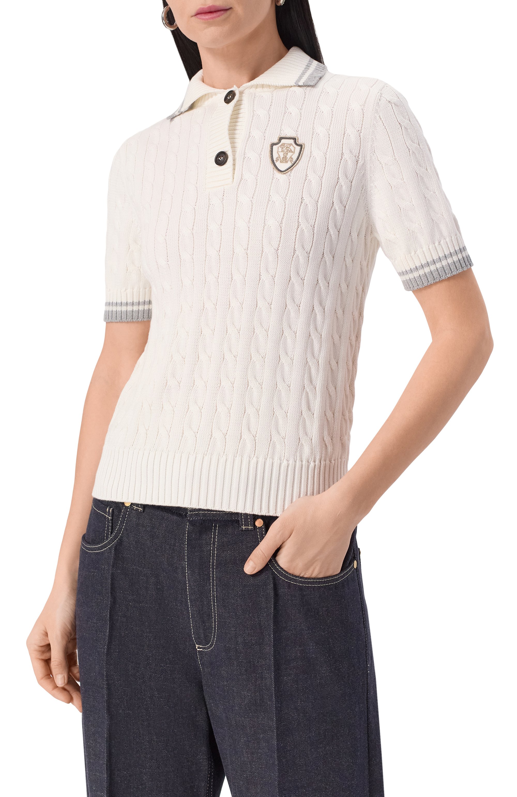 Хлопковое поло BRUNELLO CUCINELLI, арт. M19756505, фото 3