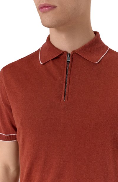 Поло изо льна и вискозы BOSS, арт. 50537640, фото 5