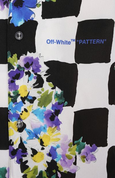 Рубашка из вискозы OFF-WHITE черно-белого цвета по цене 43050 руб., арт. 0MGA163S21FAB001, фото 5 Рубашка из вискозы OFF-WHITE, арт. 0MGA163S21FAB001, фото 5