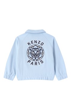 Детского хлопковый бомбер KENZO голубого цвета, арт. K61084 | Фото 2 (Рукава: Длинные; Драгоценные камни: Проставлено; Материал сплава: Проставлено; Материал внешний: Хлопок; Кросс-КТ: бомбер, Демисезон; Ростовка одежда: 3 года | 98 см, 9 лет | 134 см, 4 года | 104 см, 2 года | 92 см, 5 лет | 110 см, 7 лет | 122 см)