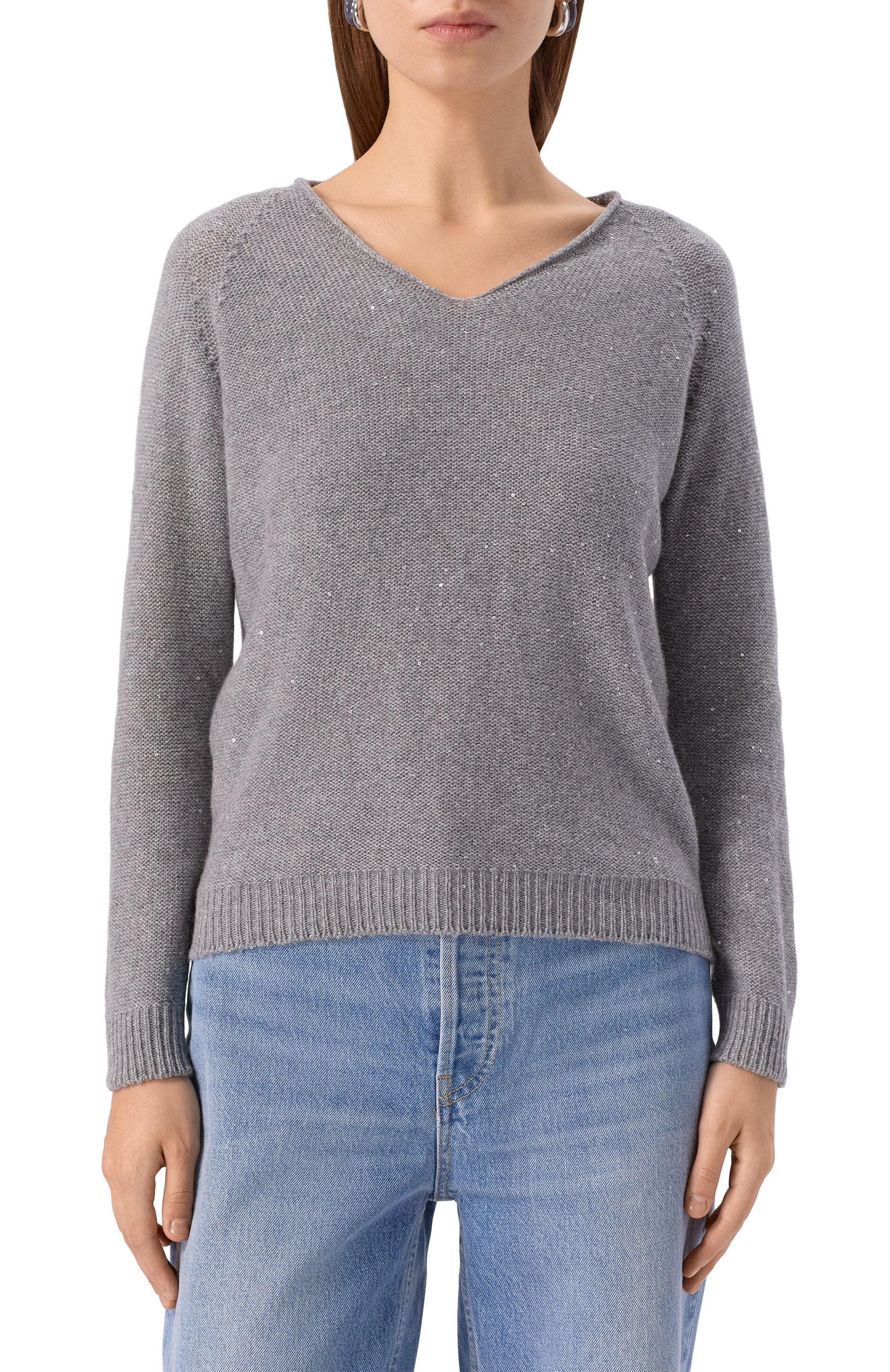 Пуловер из шерсти и кашемира GRAN SASSO серого цвета по цене 44600 руб., арт. 14203/33003, фото 3 Пуловер из шерсти и кашемира GRAN SASSO, арт. 14203/33003, фото 3