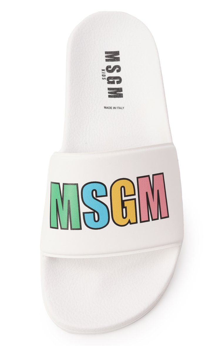 Детские шлепанцы MSGM KIDS белого цвета, арт. 79858/VAR1/36-40 | Фото 4 (Нос: Не проставлено; Материал внешний: Резина, Пластик; Материал сплава: Проставлено; Материал внутренний: Текстиль)