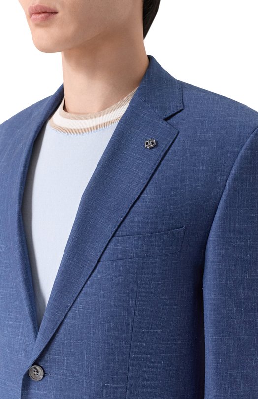 Пиджак из шерсти и шелка BOSS 50556936 Синий  50556936 Фото 6