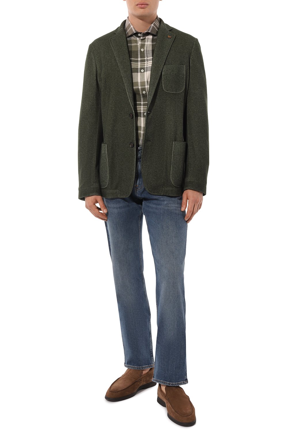 Хлопковая рубашка BRUNELLO CUCINELLI зеленого цвета по цене 64500 руб., арт. MY6150627, фото 2 Хлопковая рубашка BRUNELLO CUCINELLI, арт. MY6150627, фото 2