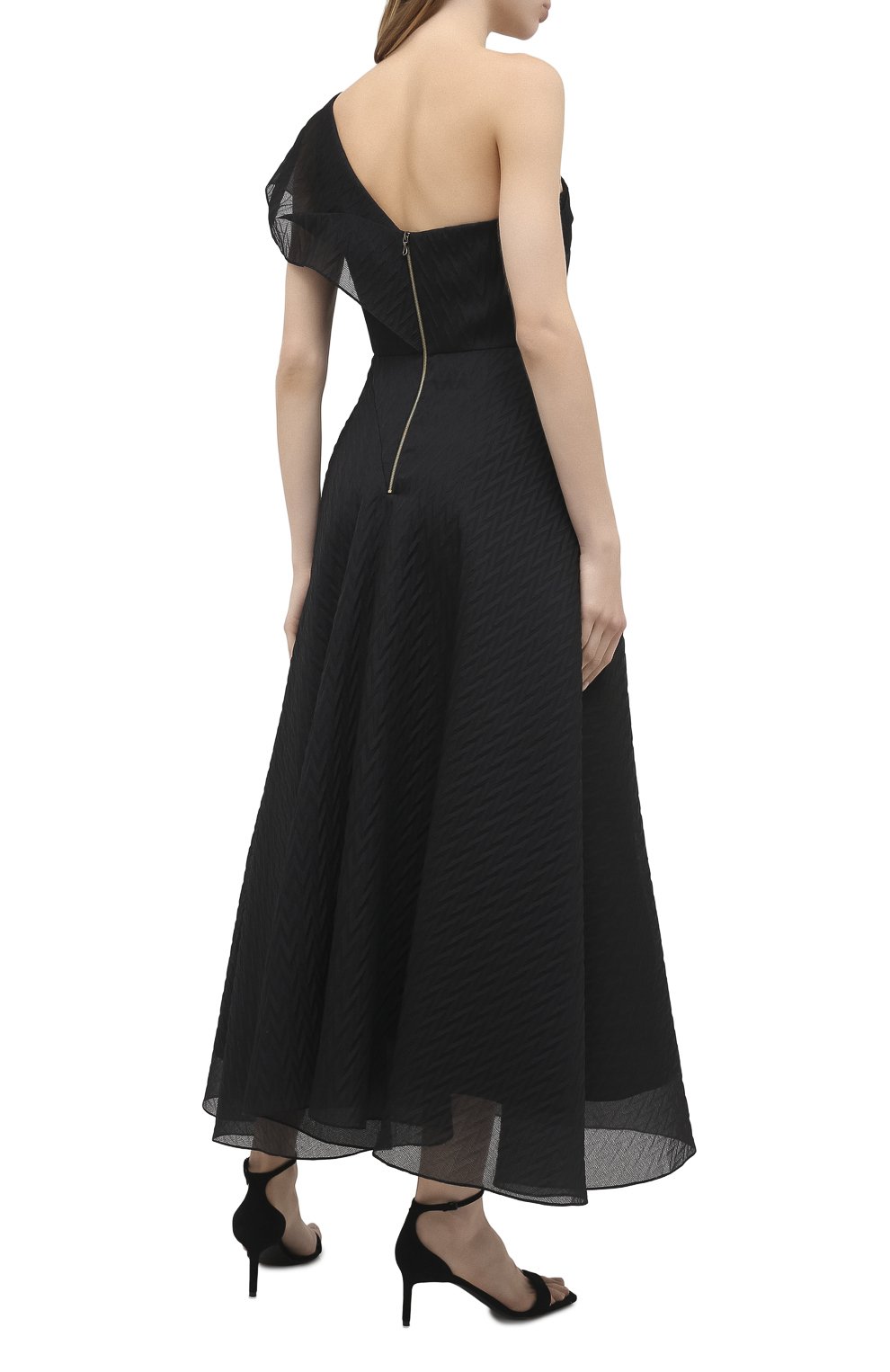 Платье из шелка и вискозы ROLAND MOURET черного цвета по цене 299500 руб., арт. PW20/S0935/F0428, фото 4 Платье из шелка и вискозы ROLAND MOURET, арт. PW20/S0935/F0428, фото 4