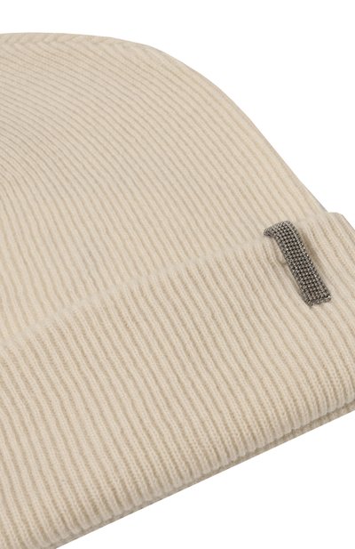 Кашемировая шапка BRUNELLO CUCINELLI кремового цвета по цене 25250 руб., арт. B12M10779C, фото 3 Кашемировая шапка BRUNELLO CUCINELLI, арт. B12M10779C, фото 3