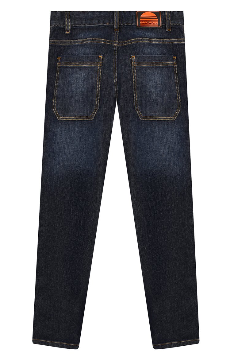 Детские джинсы с лампасами MARC JACOBS (THE) синего цвета, арт. W24202 | Фото 2 (Статус проверки: Проверено, Требуются правки, Проверена категория; Детали: Потертости; Нос: Не проставлено; Ростовка одежда: 9 лет | 134 см, 3 года | 98 см, 4 года | 104 см, 5 лет | 110 см, 7 лет | 122 см)