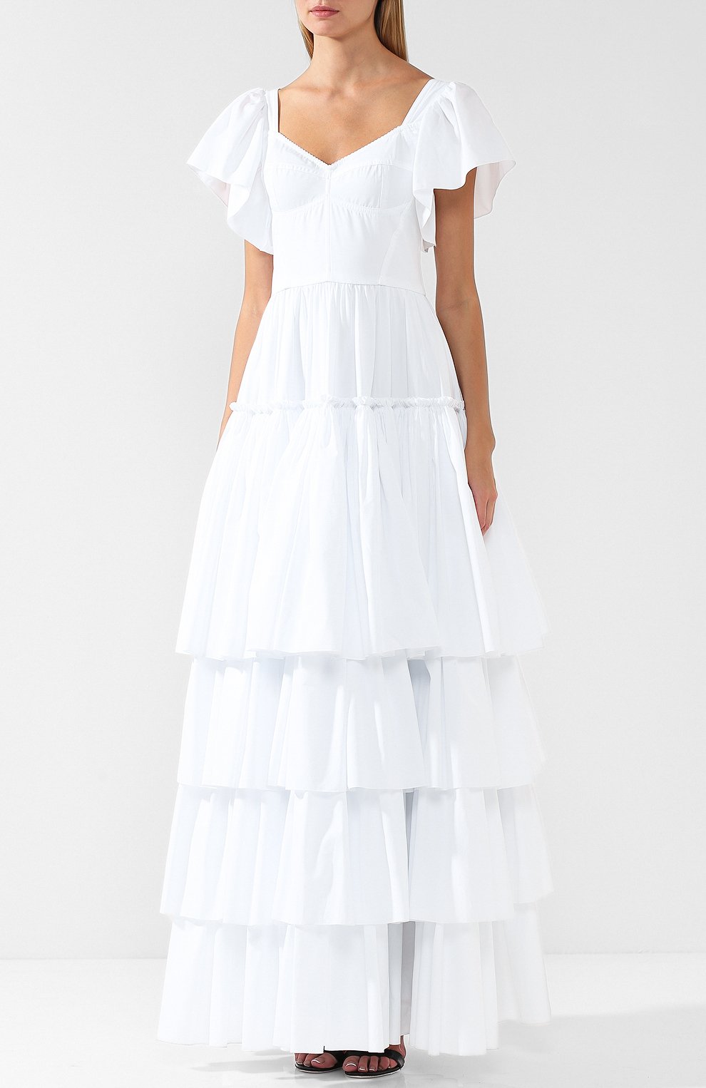 Хлопковое платье-макси с оборками DOLCE & GABBANA, арт. F6A70T/FU5GK, фото 3