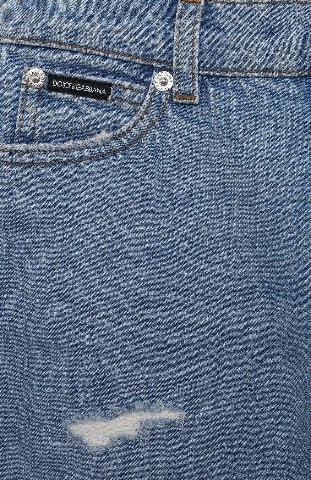 Джинсы DOLCE & GABBANA голубого цвета по цене 45250 руб., арт. L42F44/LDB88, фото 3 Джинсы DOLCE & GABBANA, арт. L42F44/LDB88, фото 3